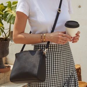 EUC Lo and Sons Crossbody - Pearl Saffiano Navy